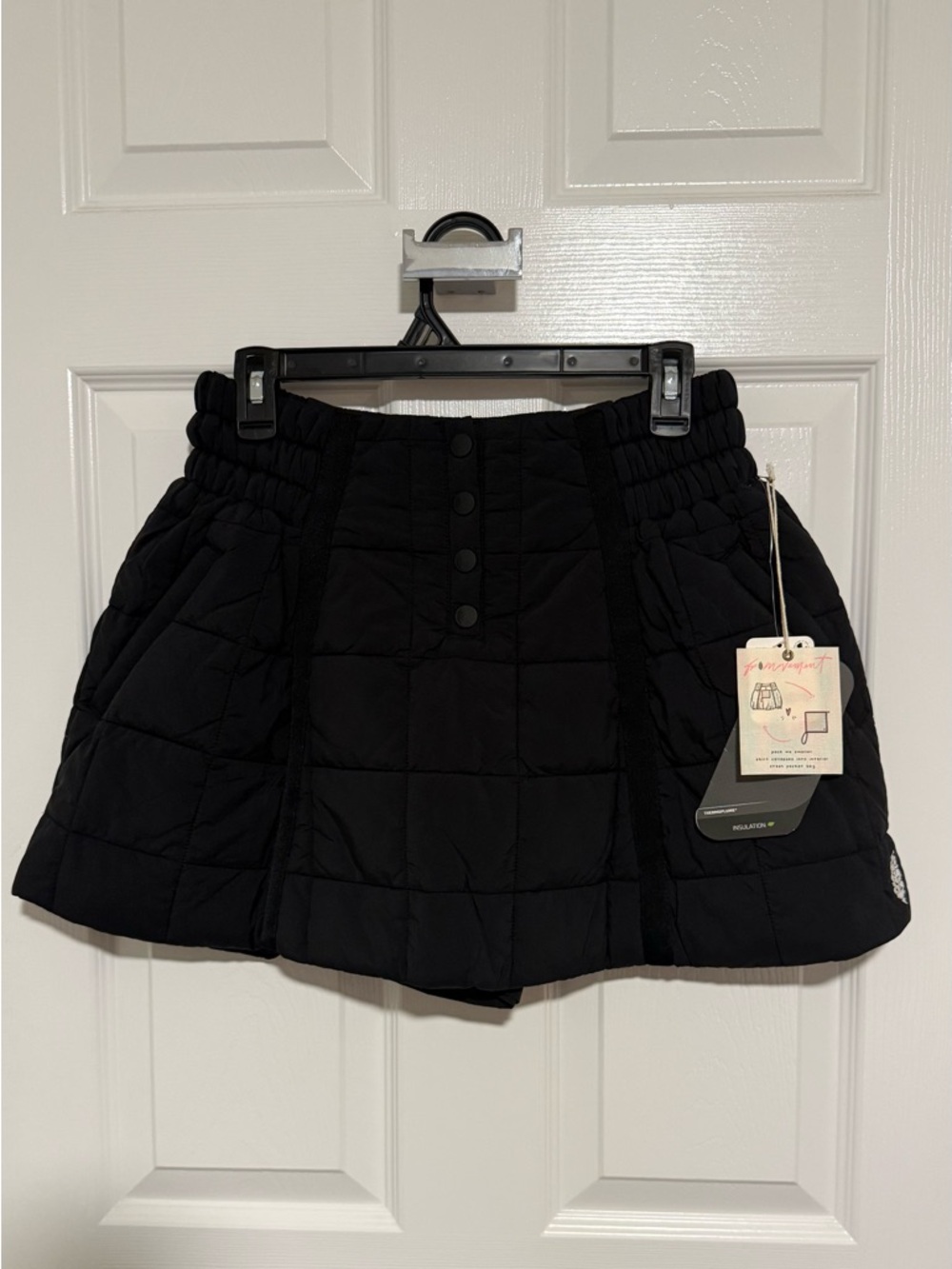 Free People Pippa Packable Skirt Womens Black Bubble Hem Quilted Size Small nwt